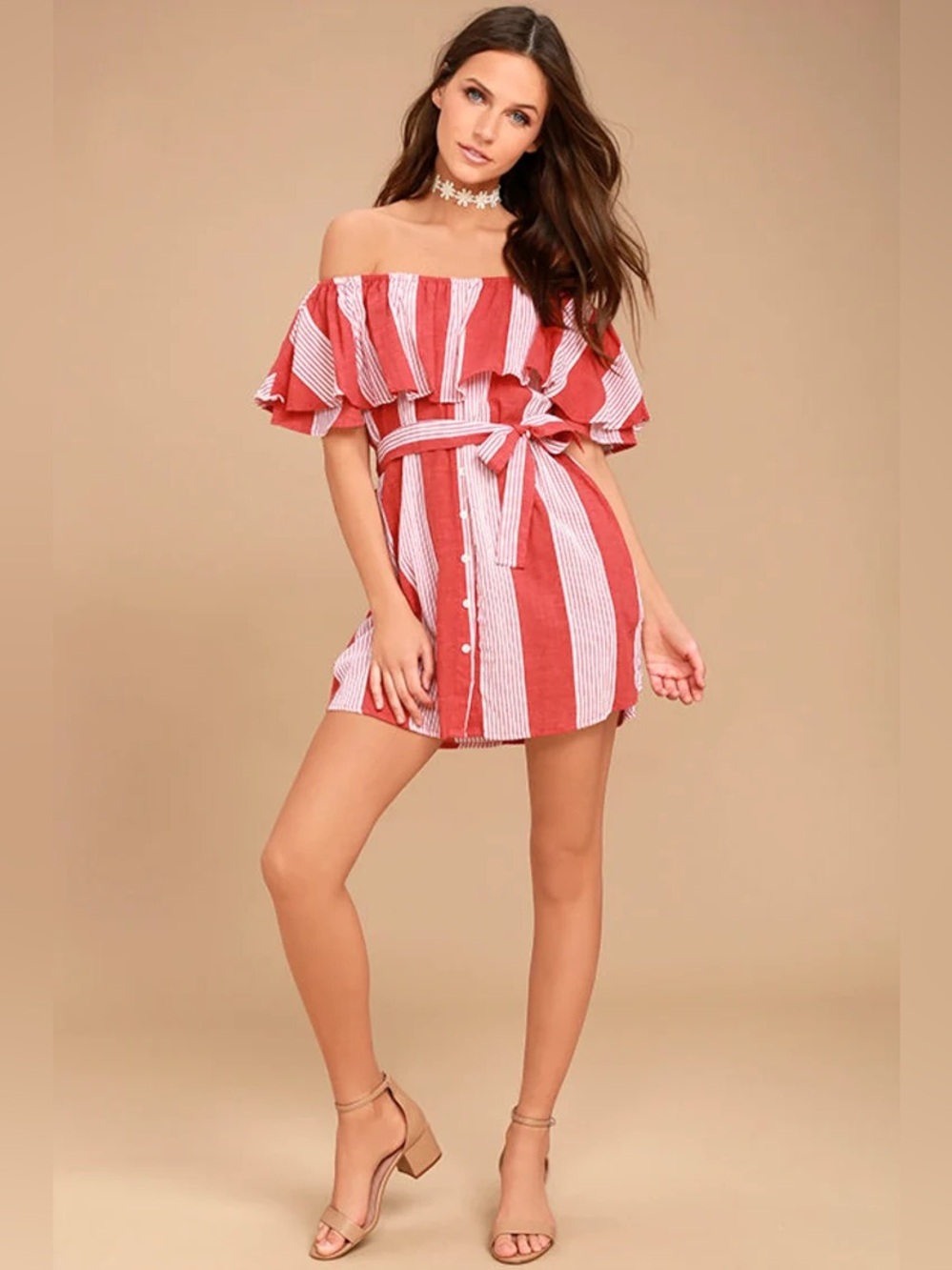Faithfull the brand amalfi picnic stripe mini dress